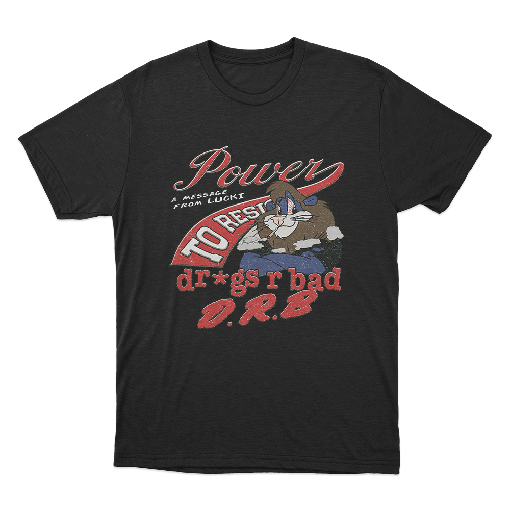 A Message From Lucki Drugs R Bad Unisex T Shirt Black A Message From Lucki Drugs R Bad Unisex T Shirt Black