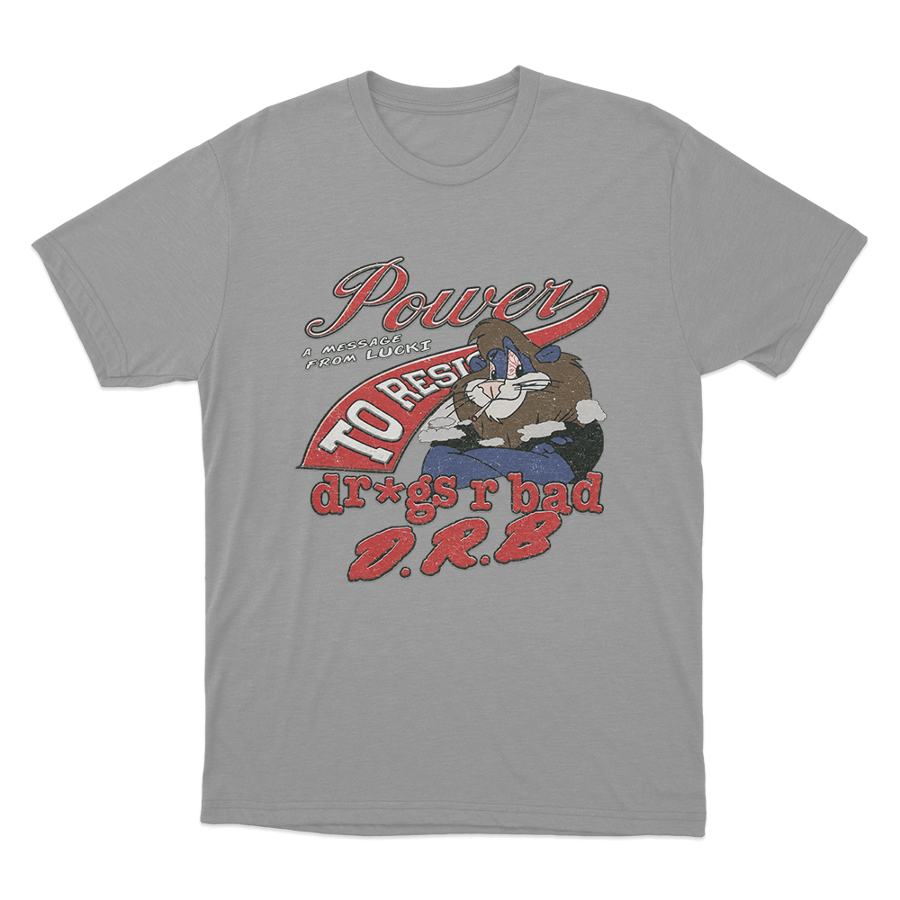 A Message From Lucki Drugs R Bad Unisex T Shirt Grey A Message From Lucki Drugs R Bad Unisex T Shirt Grey