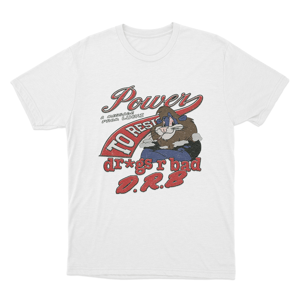 A Message From Lucki Drugs R Bad Unisex T Shirt White A Message From Lucki Drugs R Bad Unisex T Shirt White