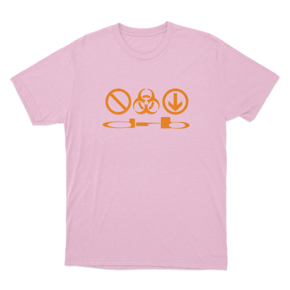 DRB Hazard Symbols Unisex T Shirt Pink DRB Hazard Symbols Unisex T Shirt Pink