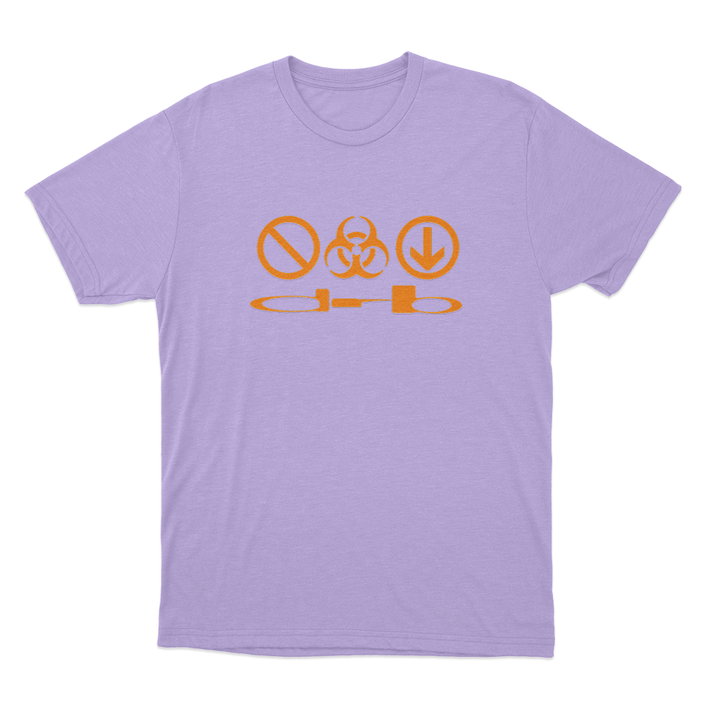 DRB Hazard Symbols Unisex T Shirt Purple DRB Hazard Symbols Unisex T Shirt Purple
