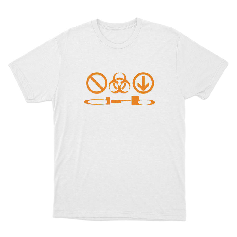 DRB Hazard Symbols Unisex T Shirt White DRB Hazard Symbols Unisex T Shirt White