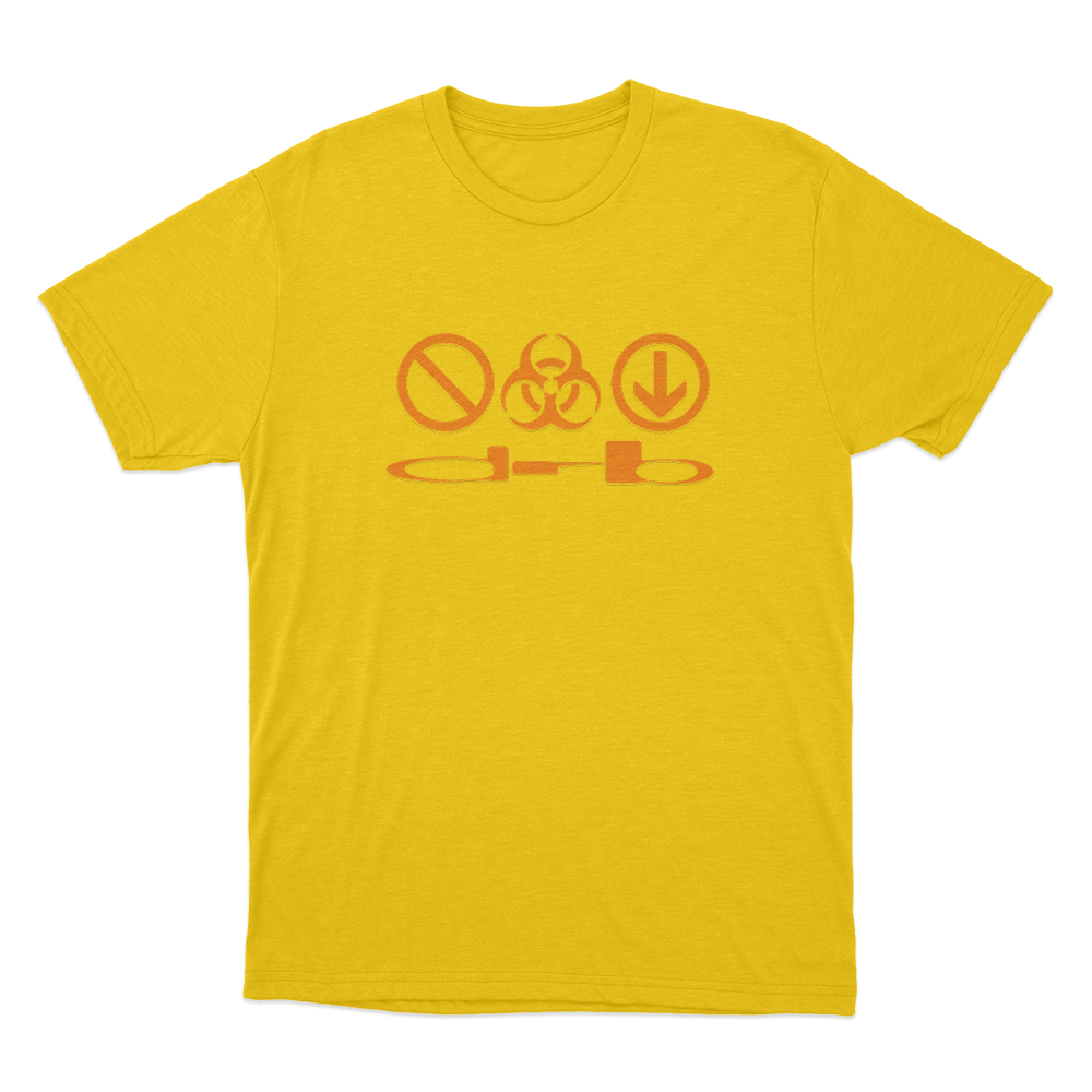 DRB Hazard Symbols Unisex T Shirt Yellow DRB Hazard Symbols Unisex T Shirt Yellow