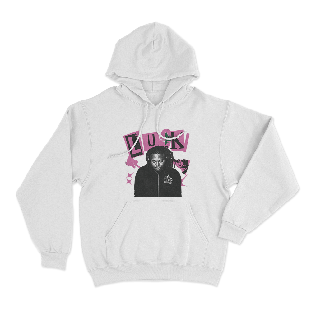 Lucki Portrait Unisex Hoodie White Lucki Portrait Unisex Hoodie White