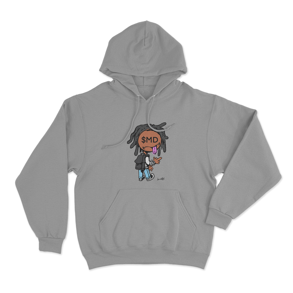 $MD Lucki Cartoon Unisex Hoodie Grey MD Lucki Cartoon Unisex Hoodie Grey