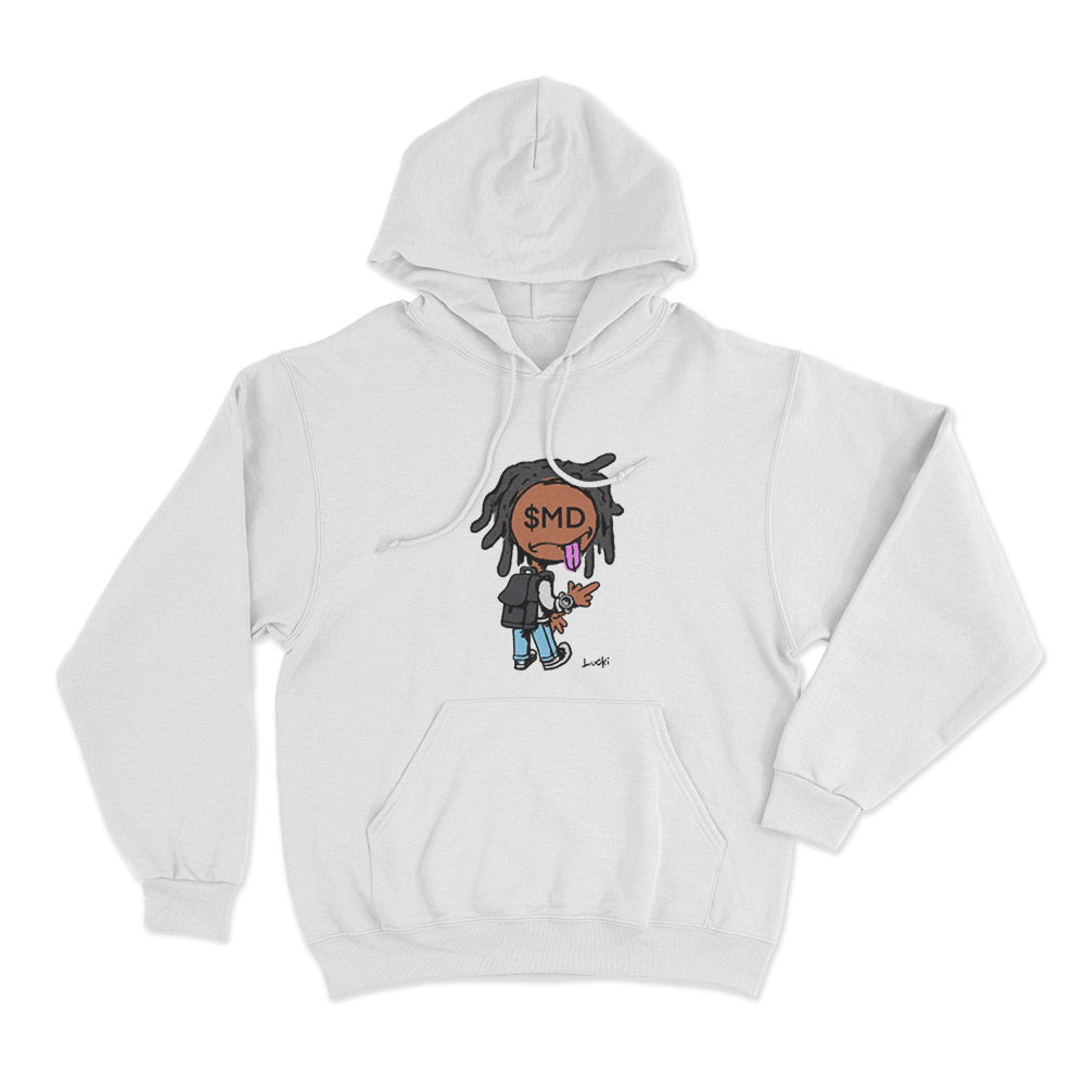 $MD Lucki Cartoon Unisex Hoodie White MD Lucki Cartoon Unisex Hoodie White