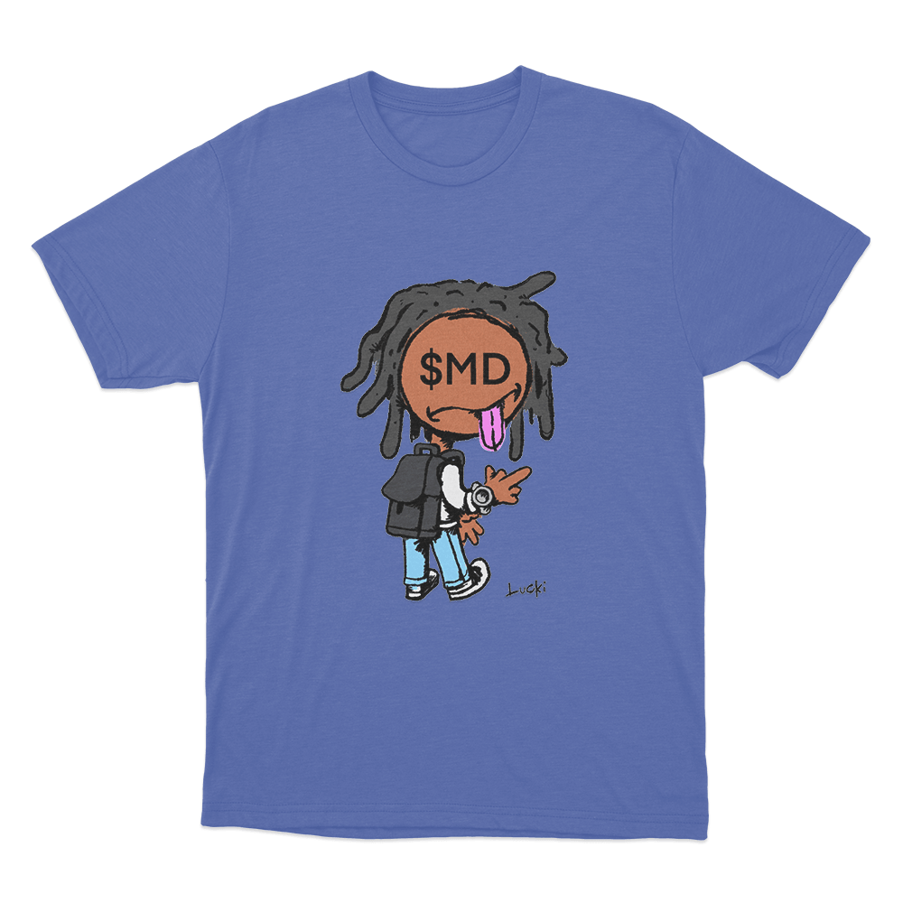 $MD Lucki Cartoon Unisex T Shirt Blue MD Lucki Cartoon Unisex T Shirt Blue