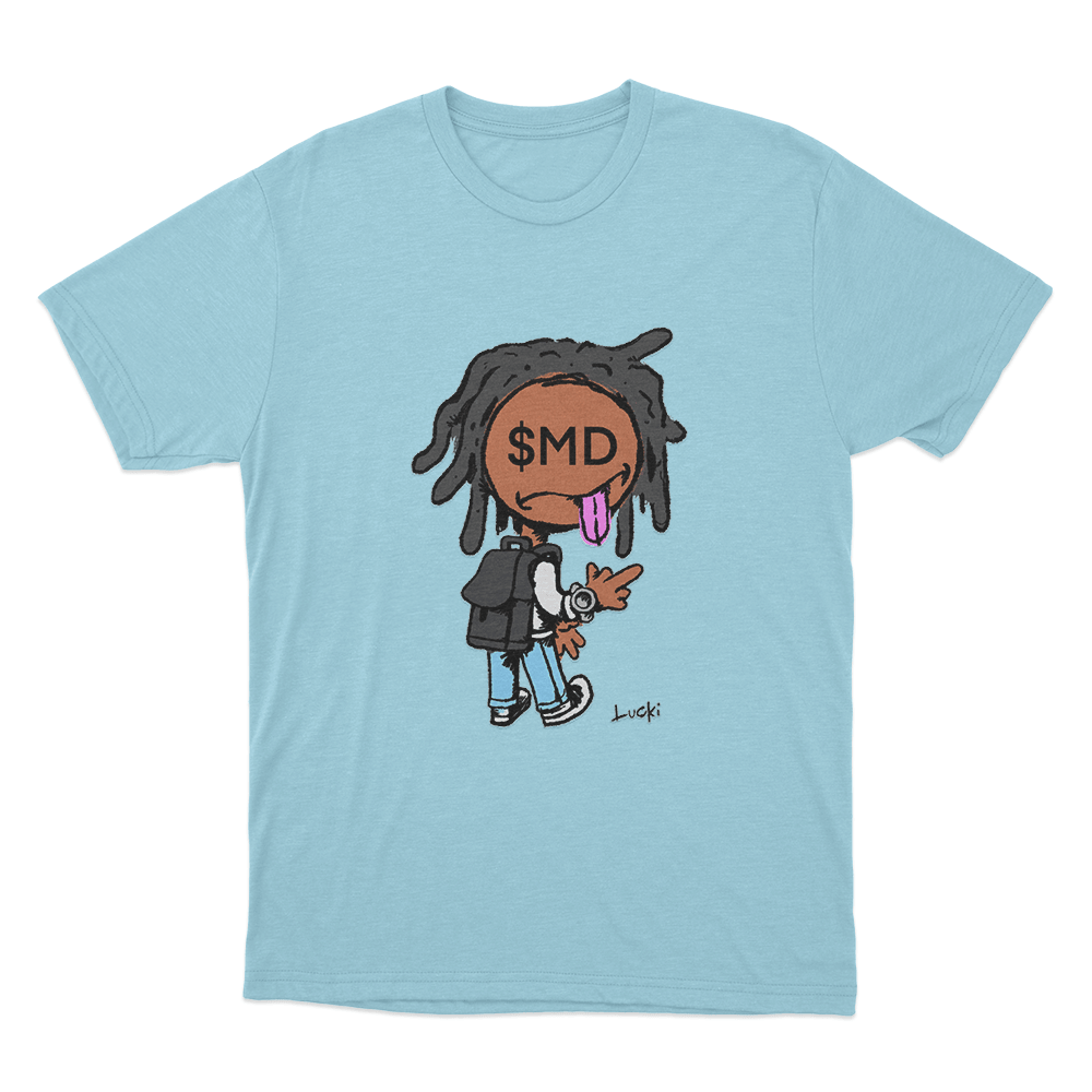 $MD Lucki Cartoon Unisex T Shirt Sky Blue MD Lucki Cartoon Unisex T Shirt Sky Blue