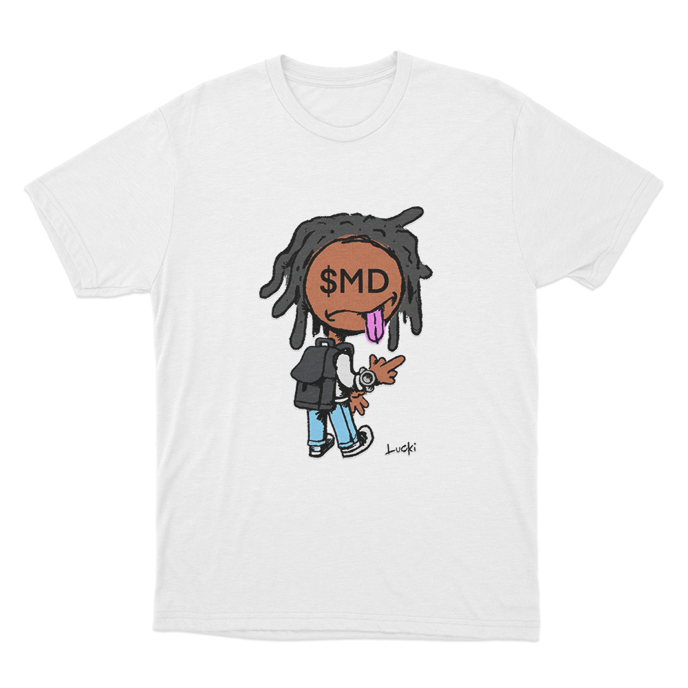 $MD Lucki Cartoon Unisex T Shirt White MD Lucki Cartoon Unisex T Shirt White